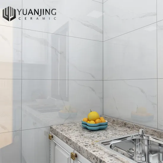 Affordable 400x800mm White and Grey Glossy Marble Porcelain Wall Tiles: Ideal for an Elegant Interior Design