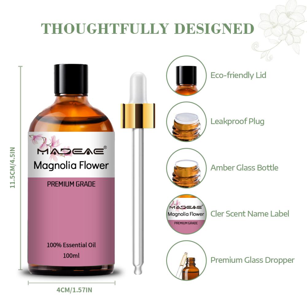 Magnolia Flower Oil 100% Pure Oganic Plant Natrual Flower for Diffuser Massage Skin Care Sleep