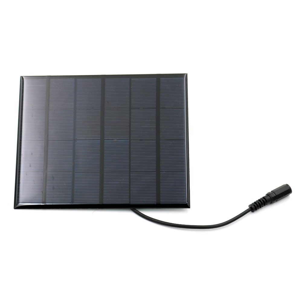 6V Solar Panel 2/3/4.5/6/10W with Connector DC 5.5*2.1 plug Portable Transparent Laminated Poly Cell Module 3.7V 18650 Battery