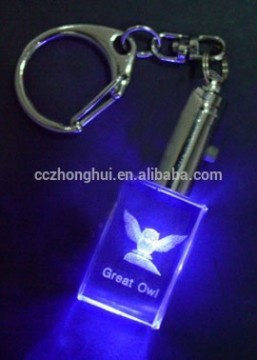 2016 Wholesale cheap laser engraving crystal keychain