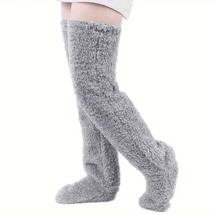 Snugglepaws Over-The-Knee Fuzzy Slipper Socks