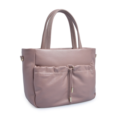 Ladies Casual Shopping Tote Bag Leather Drawstring Bag