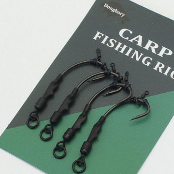 Carp Rig Barbed Hooks: Ronnie Rig, Chod Rig, and Hair Combi Hook Links (2, 4, 6, 8)