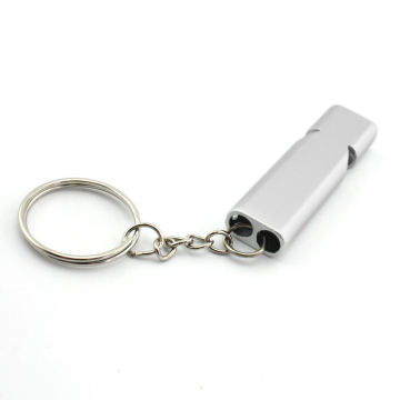 Custom Logo Printed Aluminum Keychain with Whistle for Outdoor Survival