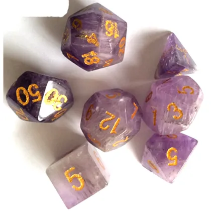 Engraved Snowflake Obsidian D&D Dice Set: Premium Black Gemstone Game Accessories