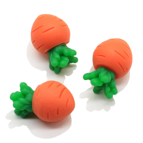 Resin Beads 3D Red Carrot Fairy Garden Toys Kids Pendants Necklace Making Handmade Keychain Ornament Girls Earring Accessory