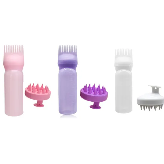 Professional Hair Care Tools Set: Shampoo Brush, Massager, Toothed Comb, Shampoo & Dry Cleaning Bottles