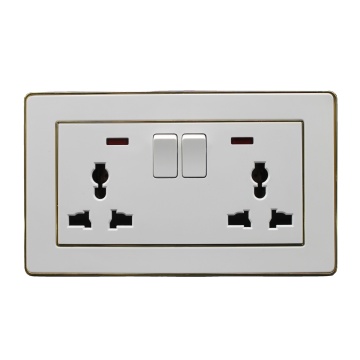 UK Standard Double 13A Multi Switched Socket with Light