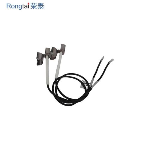 Spark plug ignition electrode needle for gas burner