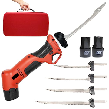 F.EASY.D Electric Fillet Knife - Cordless Stainless Steel Fish Cutter with 3 Blades