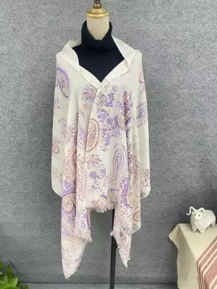 Wool and Viscose Fiber Shawl