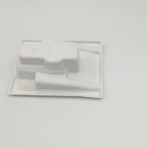 Durable wet press moulded pulp paper tray