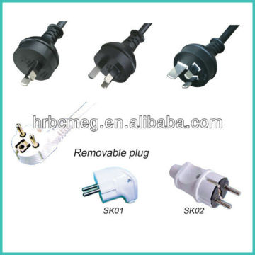 5A/10A/15A electrical plug PVC power supply cords/VDE power cable