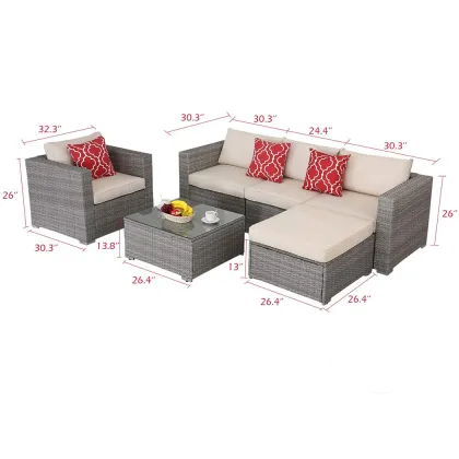 Rattan Cube Garden Furniture Patio Sets Outdoor Sofa Garden Furniture