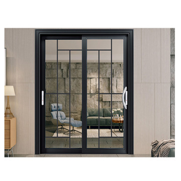 New Design UPVC Sliding Glass Door with Black Bar