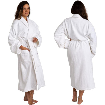 100% Cotton Jacquard Velour Spa Hotel Bathrobe