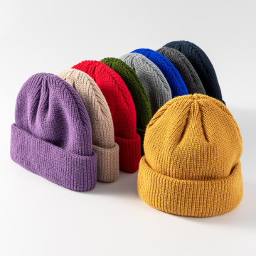 Wholesale Custom Warm Knitted Beanies - Plain Dyed Winter Beanie Hats