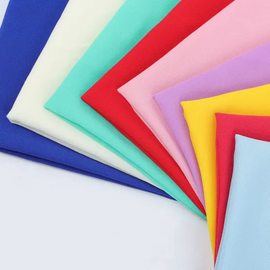 Wholesale High Twist 100% Polyester Soft 75D Pearl Chiffon Fabric for Dress Clothing