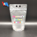 Bolsa de pie para bebida de jugo con orificio para pajita