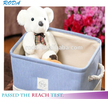 YIWU RODA 100%canvas small pure and fresh and stripe navy wind foldable storage box