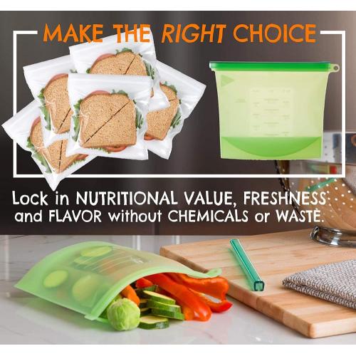 BPA free reusable silicone food storage bags
