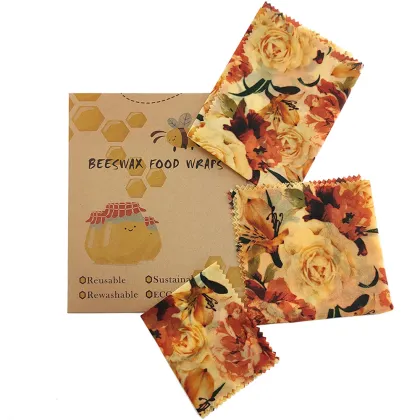 1PC Zero Waste Food Wrap Beeswax Reusable Beeswax Wrap Sustainable Plastic Free Beeswax Food Storage Wrap EcoFriendly Snack Wrap