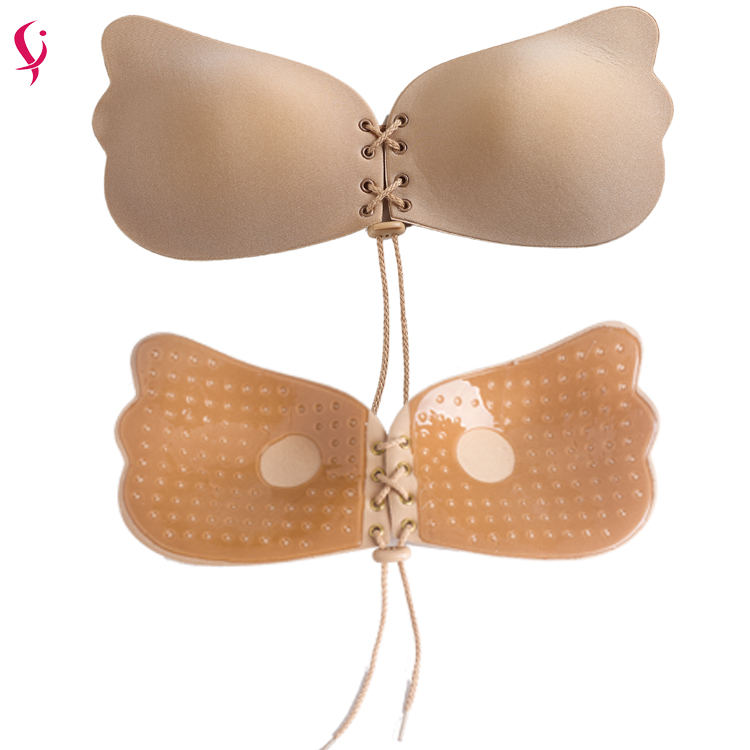 Reggiseno push up in silicone a farfalla adesivo senza spalline