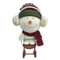 Noël ski bonhomme de neige décoration peluche blanche