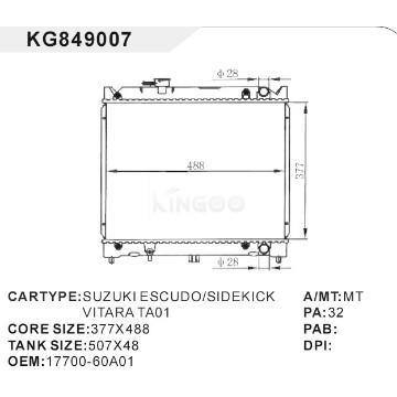 auto radiator car:SUZUKI ESCUDO/SIDEKICK VITARA TA01 OEM:17700-60A01