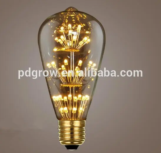 Heart shape firefly light bulb light ST64 starry decorated led bulb