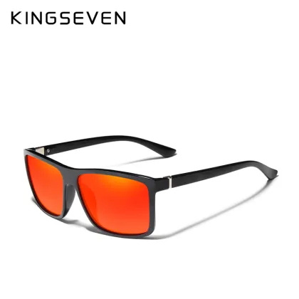 KINGSEVEN Men's TR90 Polarized Mirror Square Sunglasses - Gafas N730