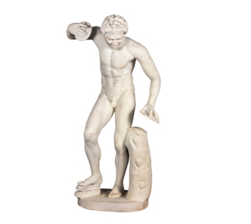 Scultura in Marmo Bianco Lanctore di Disco