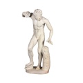 Hand-Carved White Marble Discus Thrower Statue