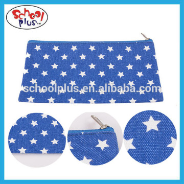 canvas zipper pencil bag for teenagers star fasion pencil case