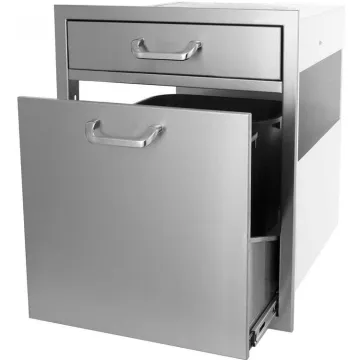 Outdoor Kitchen Waterproof Easily Cleaned Stainless Steel Work Table Drawer Dustbin