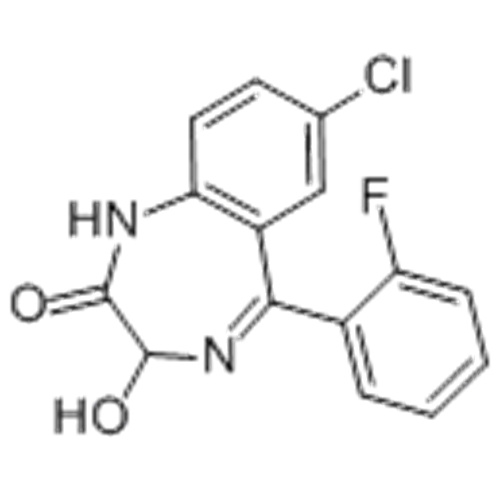 7-chloor-5- (2-fluorfenyl) -1,3-dihydro-3-hydroxy-2H-1,4-benzodiazepine-2-on CAS 17617-60-6