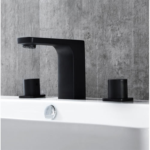 3 Piece Black Bathroom Faucet 3 Hole