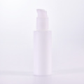 Flat Shoulder Cylinder Shape White Glass Lotion Bottle