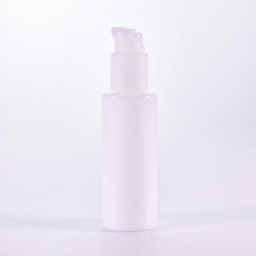 Flat Shoulder Cylinder Shape White Glass Lotion Bottle