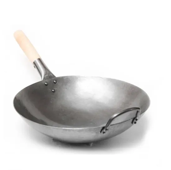 2021 Hot Sale Chinese Traditional Handmade Woks Big Non-stick Pan Non-rusting Carbon Steel kitchen Cooking Wok Pan