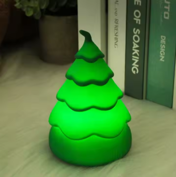 Goldmore1 USB Rechargeable Touch Dimmable LED Christmas Tree Nightlight for Bedroom Decor
