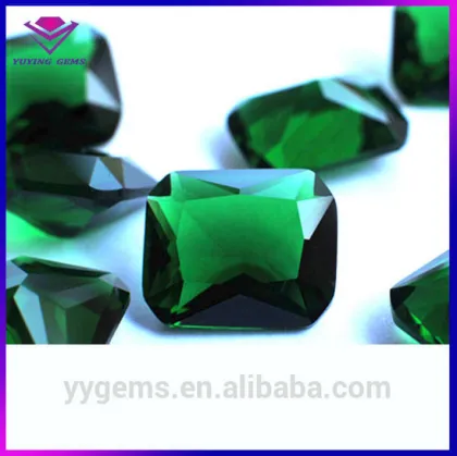 Green Loose Decorative Gem Pendant 10*14mm Octangle Cut Glass