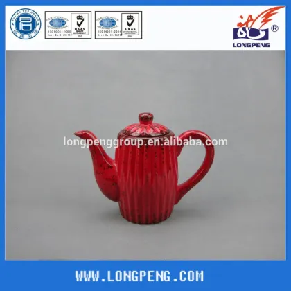OEM Red Ceramic Teapot