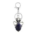 Lapis Lazuli 13X18mm Cabs Antique Silver Alloy Spider Pendant Keychain