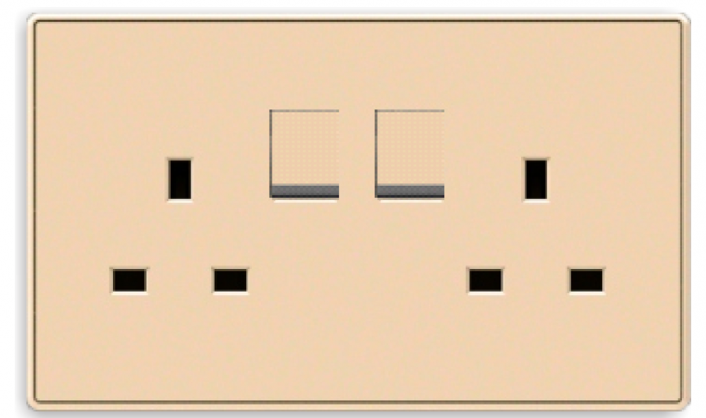 two gang square socket with switch