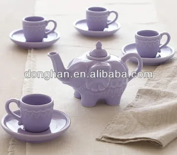 fancy antique design cute elephant shape decorative embossed children tea sets for China manufacturer