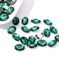 Oval amethyst green acrylic glitter stones