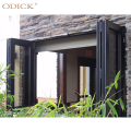 Bifold horizontal aluminum double tempered glass window