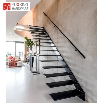 Modern Design Glass Floating Staircase with Free Floating Stairs and Glass Railing