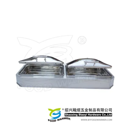 Dual Stainless Table Oblong Electric Heating Chafing Station